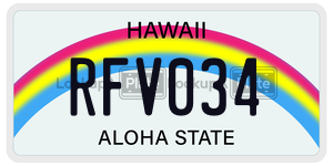 RFV034  license plate in HI