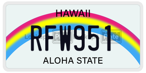 RFW951  license plate in HI
