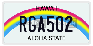 RGA502 license plate in Hawaii