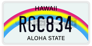 RGC834  license plate in HI
