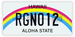 RGN012 license plate in Hawaii