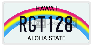 RGT128 license plate in Hawaii