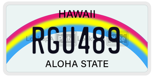 RGU489  license plate in HI