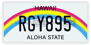 RGY895  license plate in HI