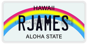 RJAMES  license plate in HI