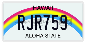 RJR759  license plate in HI