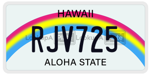 RJV725  license plate in HI