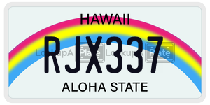 RJX337  license plate in HI