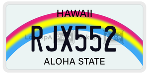 RJX552  license plate in HI