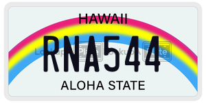RNA544  license plate in HI