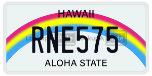 RNE575  license plate in HI