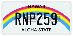 RNP259  license plate in HI