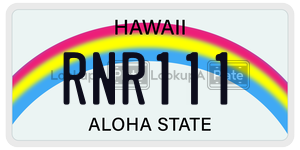 RNR111  license plate in HI