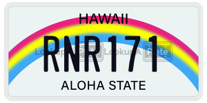 RNR171  license plate in HI