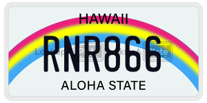 RNR866  license plate in HI