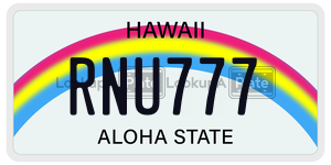 RNU777  license plate in HI