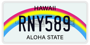 RNY589  license plate in HI