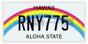 RNY775  license plate in HI