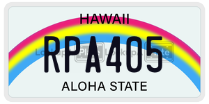 RPA405  license plate in HI