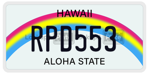 RPD553  license plate in HI