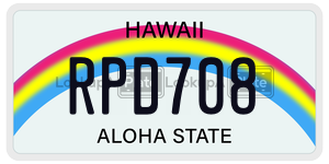 RPD708  license plate in HI