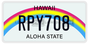 RPY708 license plate in Hawaii