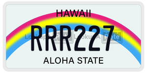 RRR227 license plate in Hawaii
