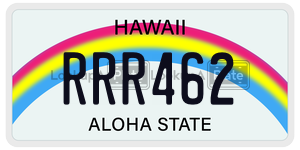 RRR462  license plate in HI