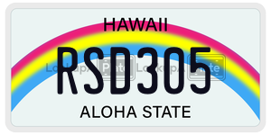 RSD305  license plate in HI