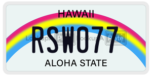 RSW077 license plate in Hawaii