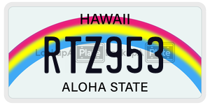 RTZ953  license plate in HI