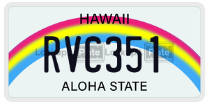 RVC351 license plate in Hawaii