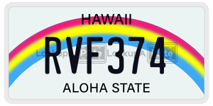 RVF374  license plate in HI