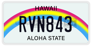 RVN843  license plate in HI