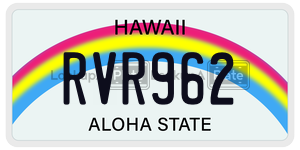 RVR962  license plate in HI