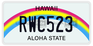 RWC523  license plate in HI
