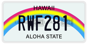 RWF281  license plate in HI