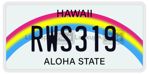 RWS319  license plate in HI