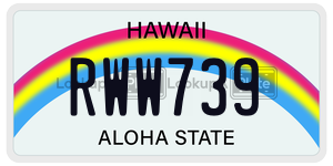 RWW739  license plate in HI
