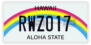RWZ017 license plate in Hawaii