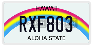 RXF803  license plate in HI