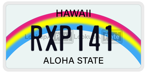 RXP141  license plate in HI