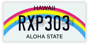 RXP303  license plate in HI