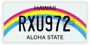 RXU972  license plate in HI