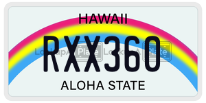 RXX360  license plate in HI