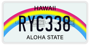 RYC338  license plate in HI