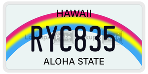 RYC835  license plate in HI