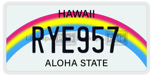 RYE957  license plate in HI