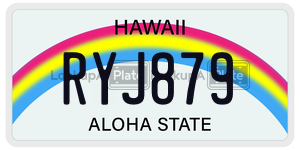 RYJ879 license plate in Hawaii