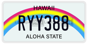 RYY388  license plate in HI